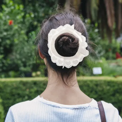 3 Cintas Elásticas Para El Pelo Con Borde De Encaje A Cuadro