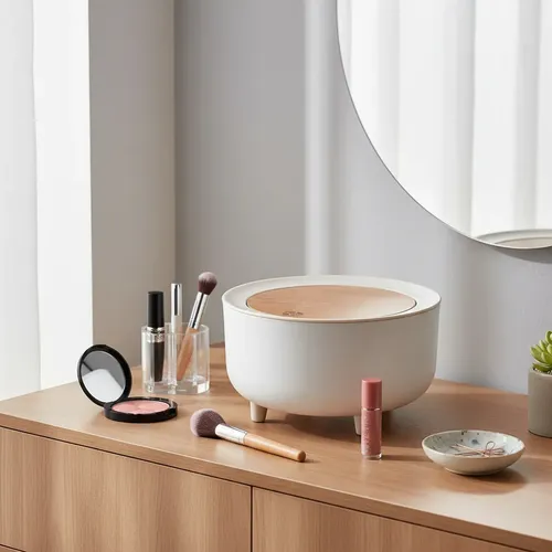 Portacosmeticos Organizador Multiuso Moderno Tapa Madera