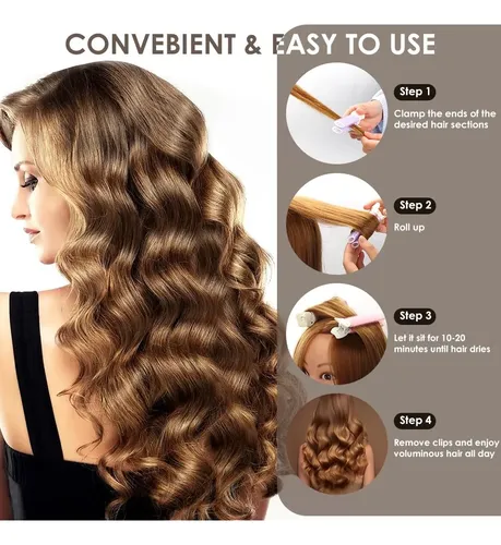 Juego De Rulos De Pelo De 6 Piezas Para Cabello Medio Largo