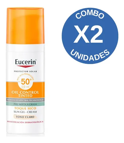 Combo X2 Eucerin Toque Seco  Proteccion Solar Tono Claro