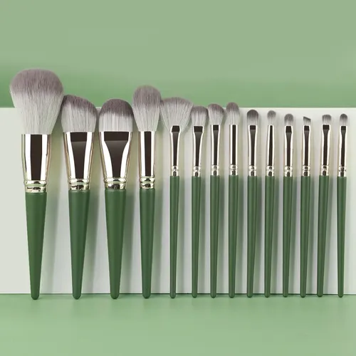 A Set De 14 Brochas De Maquillaje Profesional ,