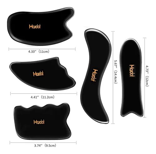 Juego De Herramientas De Masaje Gua Sha Maxdot, 5 Piezas, Pa