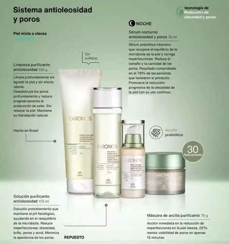 Limpieza Purificante Antioleosidad Natura Chronos Derma 130g