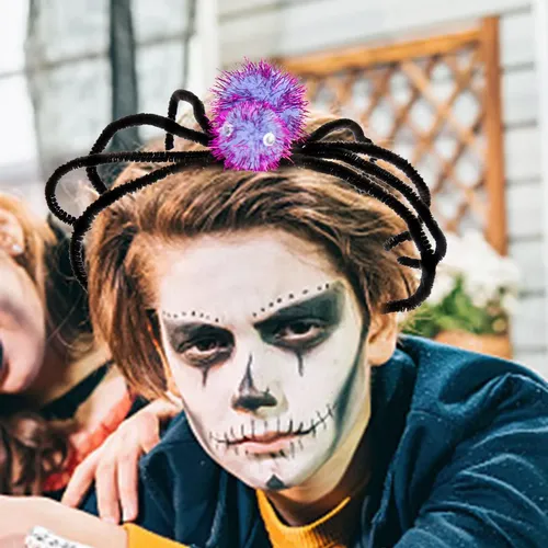 Diadema De Halloween, Tocado Con Forma De Araña Violeta
