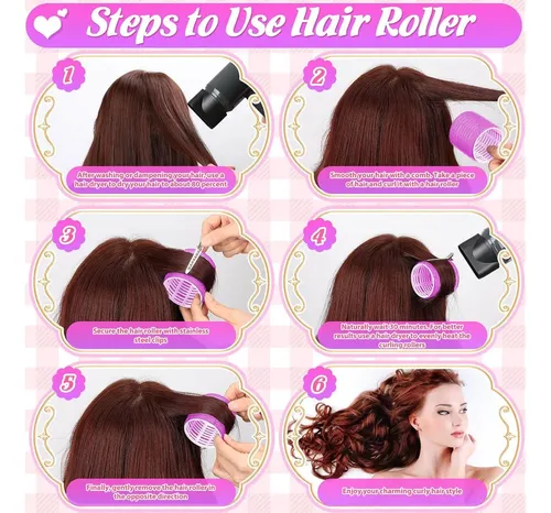Set Rulos Cabello Tetutor 6 Tamaños 62 Pzs Rosa/morado