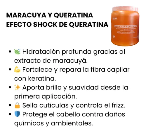 Baño De Crema Maracuyá Y Keratina 1kg Hidratación Reparación