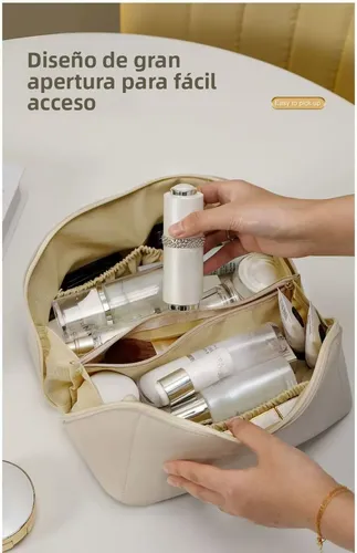 Neceser De Pu Impermeable Gran Capacidad Para Viajes Marrón Liso