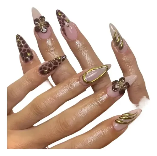 Dos Cajas De Uñas Postizas Con Estampado De Leopardo De