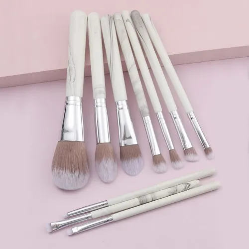 Rancai Set De 10brocha De Maquillaje Con Estampado De Mármol