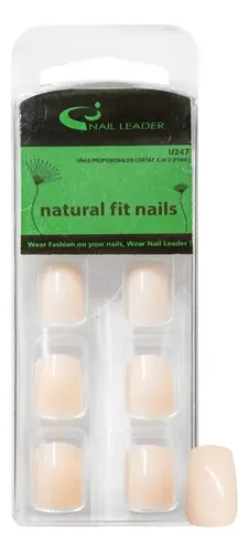 Uñas Postizas Nail Leader Natural Fit Nails Cortas Mate Cuadradas x24