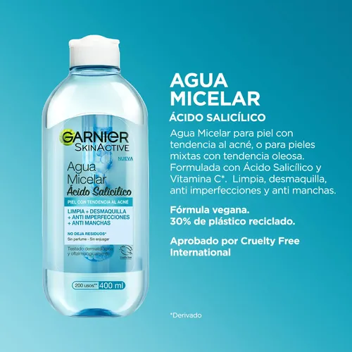 Agua Micelar Garnier Ácido Salicílico 400ml