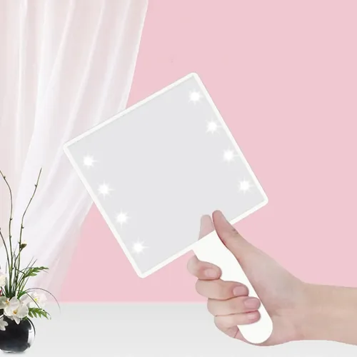 4 Espejo De Maquillaje Compacto Pequeño Con Luz 4 Piezas