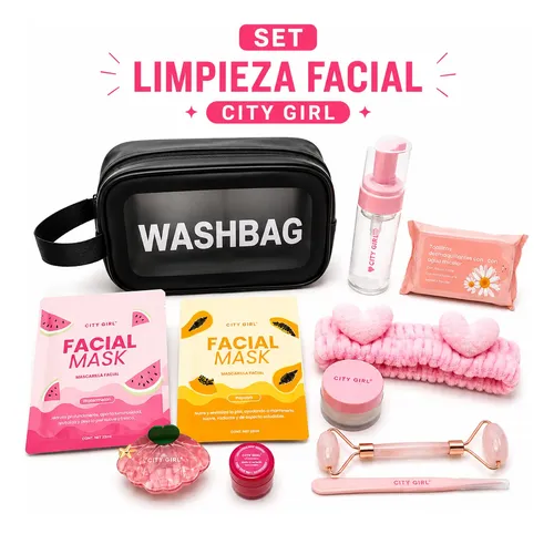 Rutina Limpieza Facial Skincare Con Neceser Kit City Girl