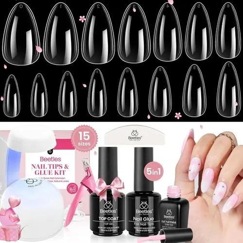Kit Uñas Gel Rosa 600pcs Mediano Lámpara Mini 9 En 1