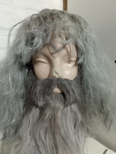 Peluca Y Barba Gris Matizada 40 Cm Cotillon La Parti Wigs