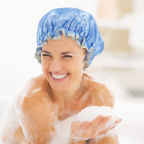 3 Gorros De Baño Impermeables De Doble Capa Simples De (xy)