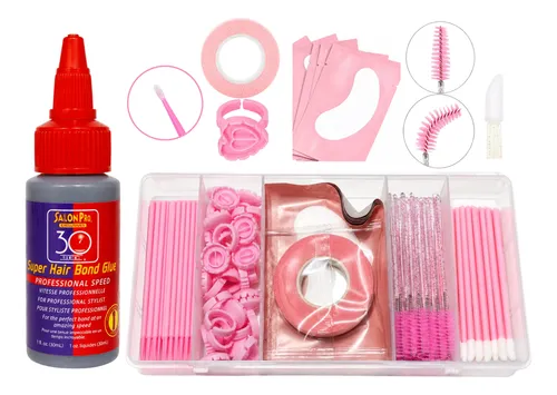 Kit Extension Pestañas Pegamento Salon Pro 30seg +accesorios