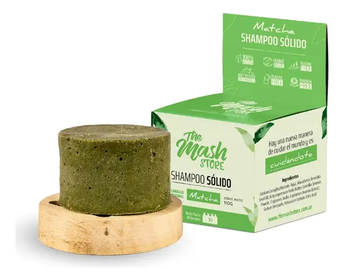 Shampoo Sólido Natural Vegano Matcha 110gr – Humectante The Mash Store