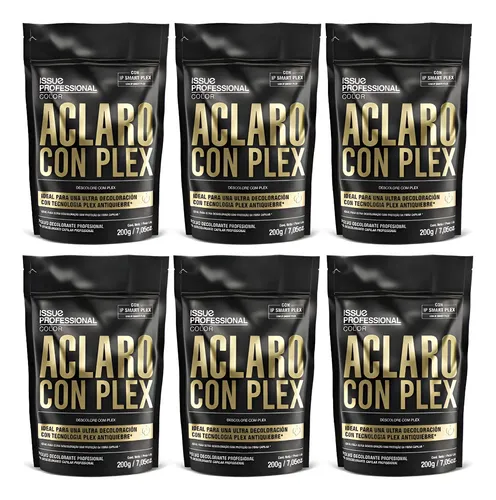 Polvo Decolorante Issue Aclaro Con Plex Antiquiebre 200gr X6