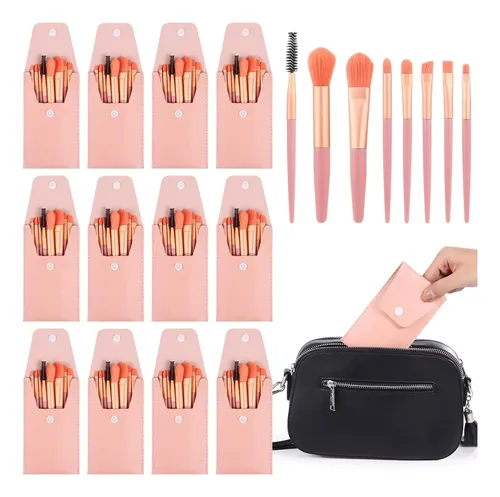 Brochas De Maquillaje De Viaje, 12 Sets De 8 Piezas