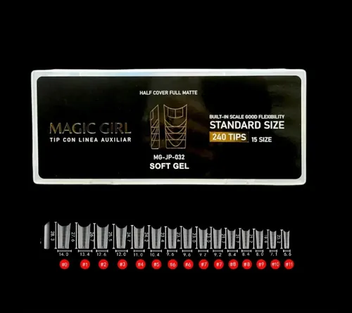 Tips Softgel Half Cover Matte Magic Girl 240 Pcs 15 Size