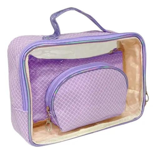 Porta Cosméticos Organizador Pack X3 Estuche Multiuso Mujer
