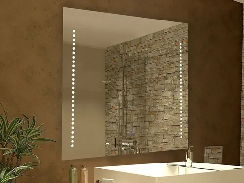 Espejo Aplique Cuadrado Moderno Tactil Baño Pared N°1 Cuo