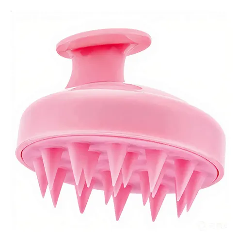 Masajeador De Cuero Cabelludo De Silicona, Champú, Cepillo,  Pink