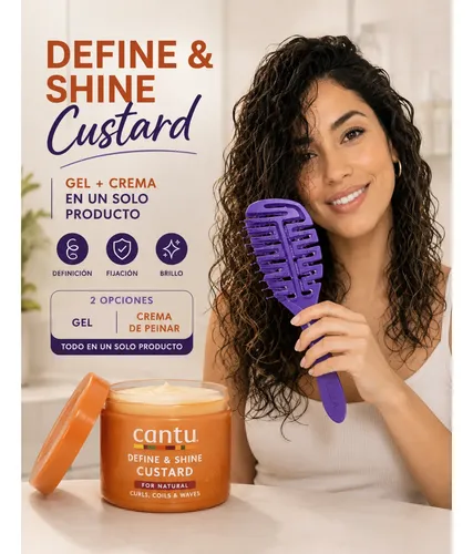Gel Crema Custard Cantu Definición Shea Butter+ Peine Rizos
