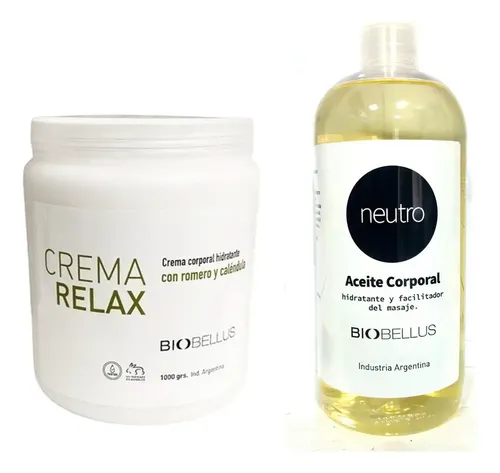 Kit Corporal Biobellus Crema Relax 1kg+ Aceite Neutro 500ml