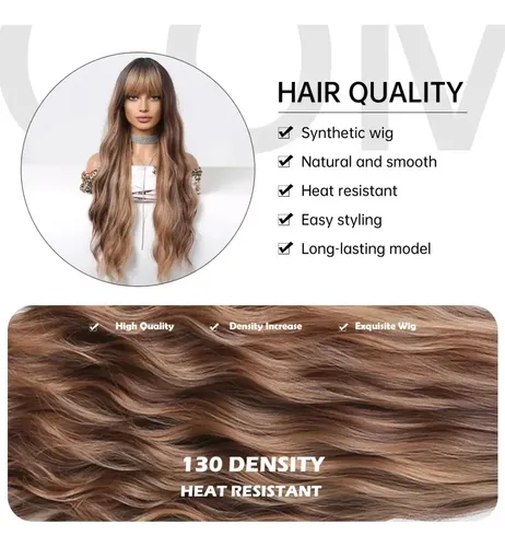 Peluca de cabello fibra de alta temperatura taurina MG002 de 70cm tono mg002 con base de tamaño universal