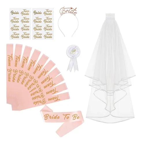 (1 #mold) Diademas De Novia, Velo De Encaje, Broche Y Banda  Set 1