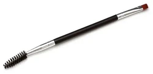 Pincel Iko Shop Doble Cepillo Cejas 17cm Sintético Color Negro Con Estuche