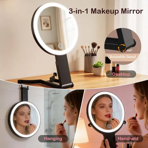 Espejo De Maquillaje Con Luces, Aumento De Doble Cara De 40x