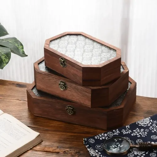 Caja De Almacenamiento De Cosméticos De Madera Para El Hogar