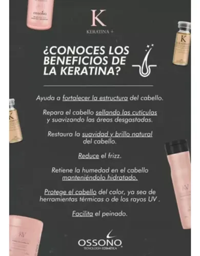 Ossono Keratina Sh 250ml +mascara 250 Ml + Protector Térmico