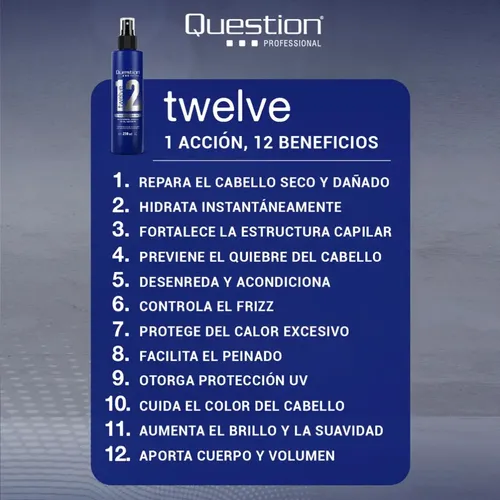 Tratamiento Twelve 12 Sin Enjuague Question X 210 Ml.
