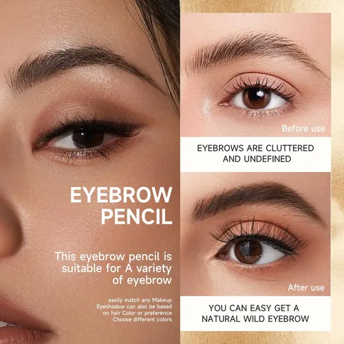 Lápiz De Cejas Microblading Gris Resistente Al Agua 4 Puntos