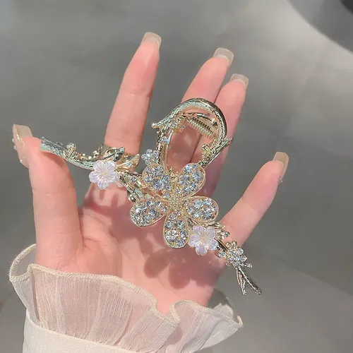 Pinza Para El Pelo Grande Con Diamantes De Imitación En Form