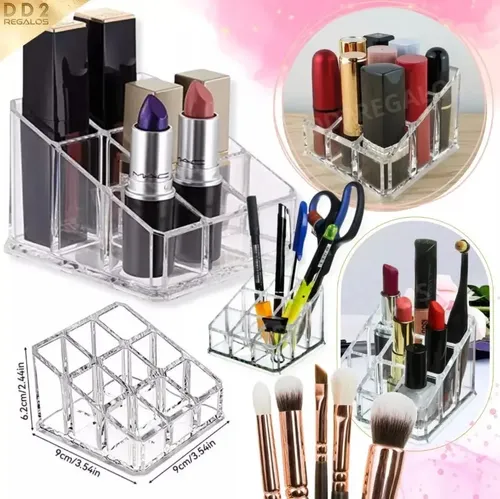 Organizador De Acrilico Porta Cosmeticos Labial 9 Divisiones