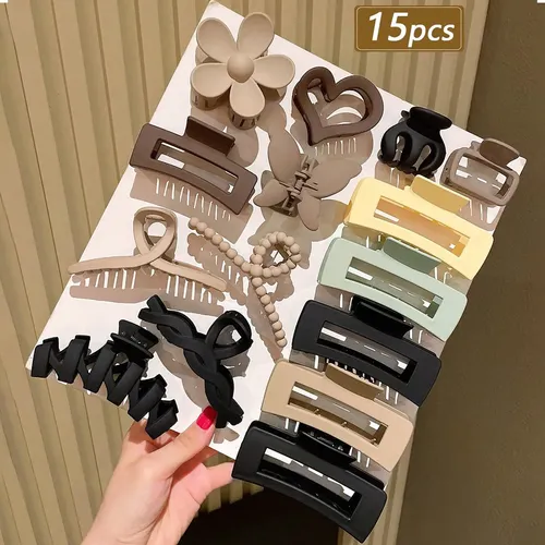 Juego De 15 Horquillas En Colores Neutros, Accesorios Para E Multi-color-15pcs