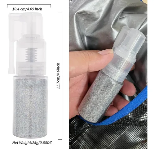 Spray De Brillo Plata Meicoly 25g Para Cuerpo Y Cabello
