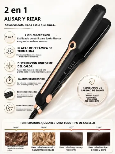 Plancha Alaciadora Rizadora Iónica 1 Pulgada Black-us