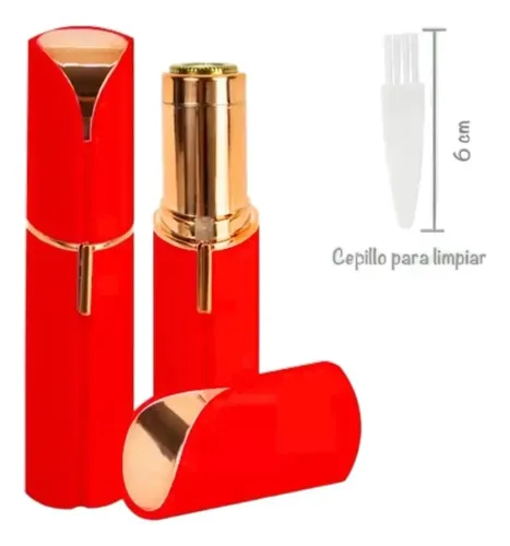 Depiladora Facial Removedor Vello Dama Pila Mujer Indolora Portátil Precisión Rostro Cejas Compacta Elegante Rojo