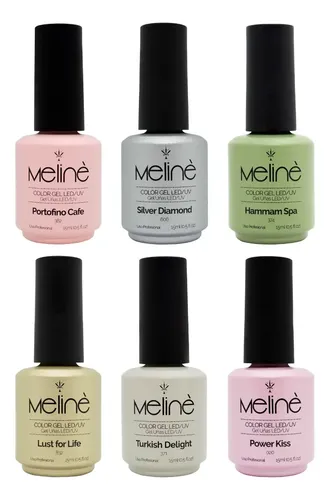 Meline Esmaltes X6 Gel On-off Color Semipermanente Uñas 6c