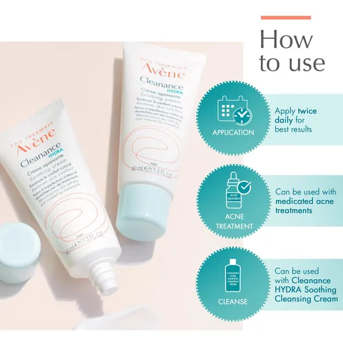 Crema Hidratante Rica En Crema Avène Cleanance Hydra, 1.3 On Sensible Día/noche