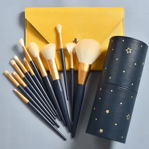 Kit 12 Brochas Suaves Para Polvo Rubor Y Sombras