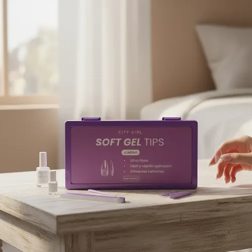 Tips Soft Gel Almendra Medianas Prelimadas Caja X600u C.girl