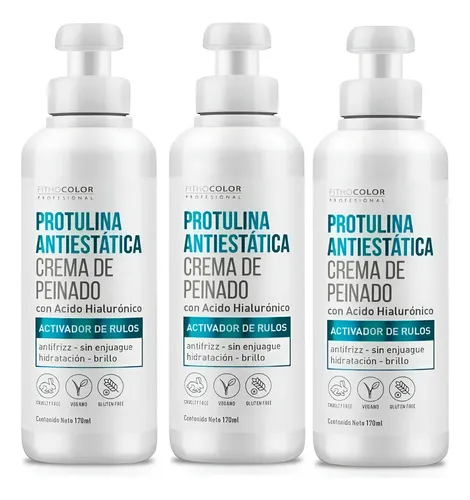 Fithocolor Crema Rulos Pack X3 Protulina Antiestatica X170ml