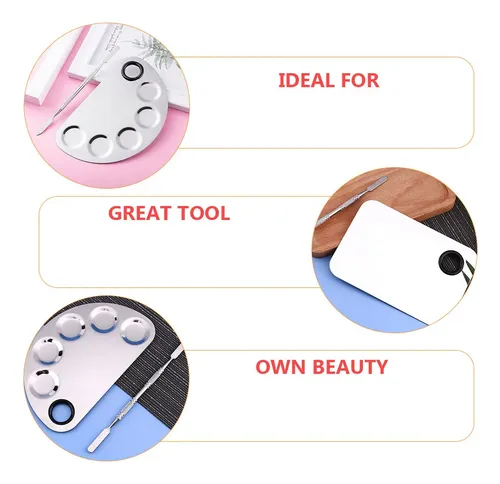 Set De Paletas De Acero Inoxidable Para Belleza Y Maquillaje